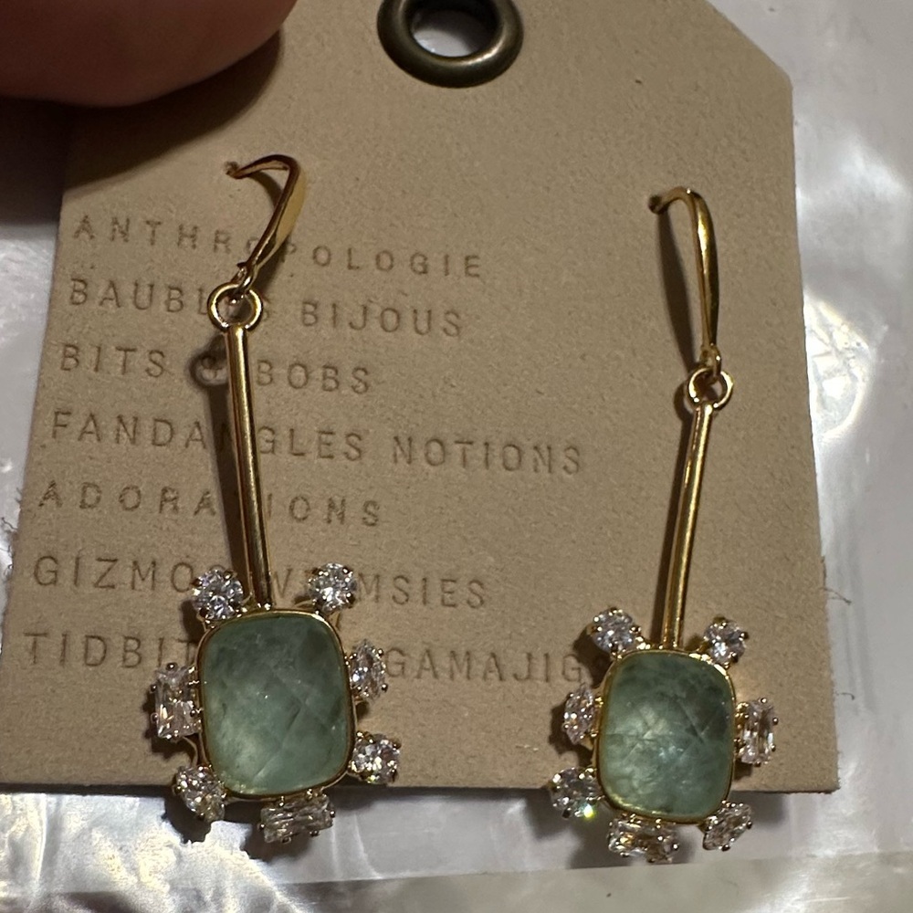 Anthropologie Botanical Gold Drop Earrings NWT - Picture 11 of 11